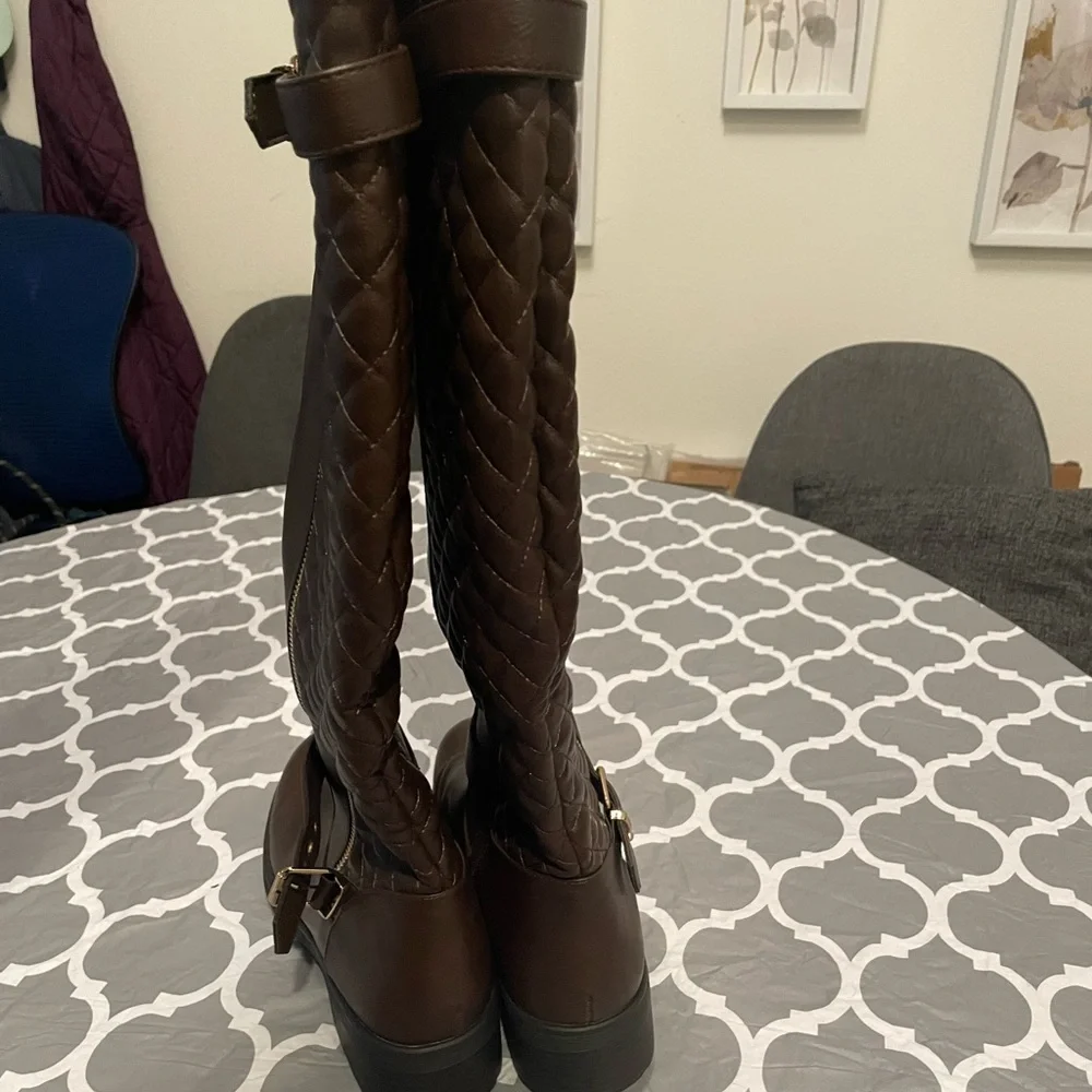 DREAM PAIRS Women's Knee High Boots Low Heel Riding Boots Round Toe  SIZE 11